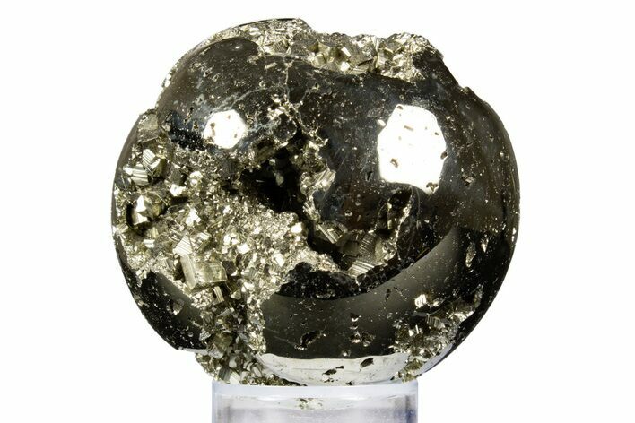 Polished Pyrite Sphere - Peru #302297